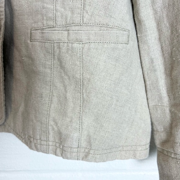 L.L. bean linen blazer size 14 oatmeal color - Picture 5 of 11